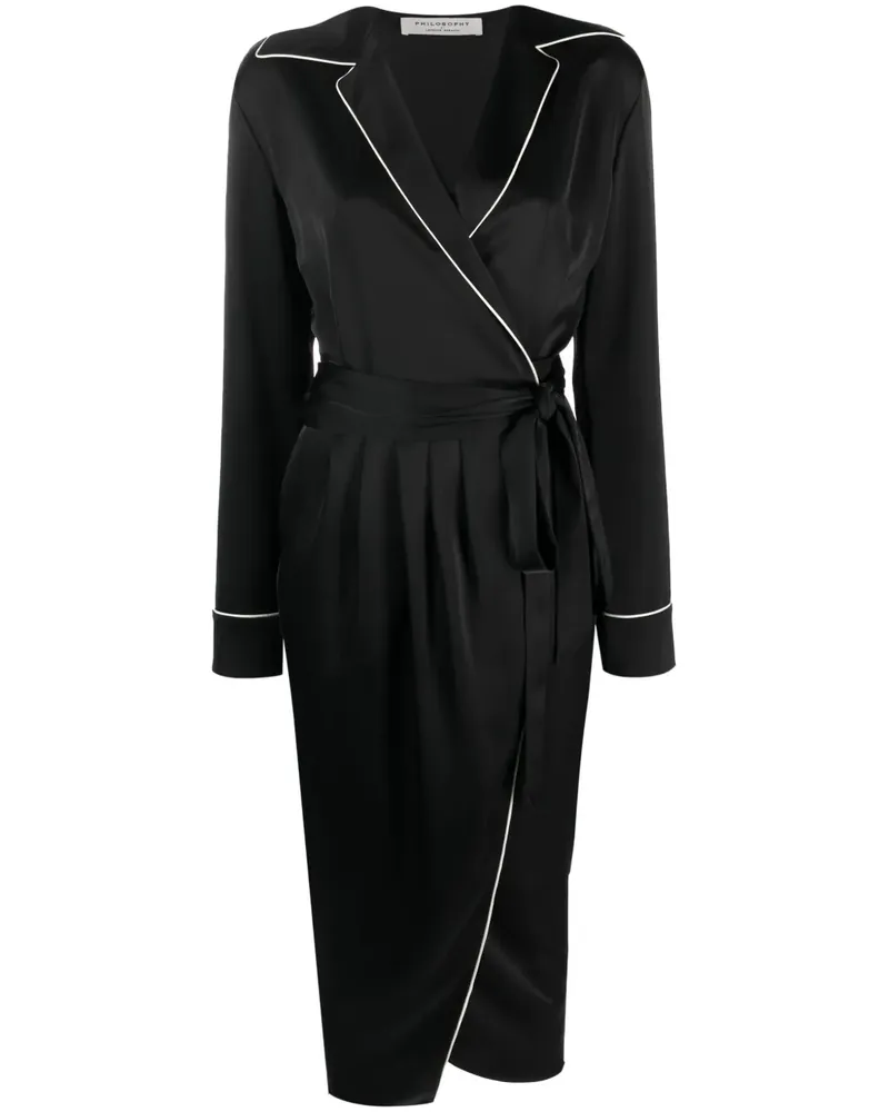 Philosophy Di Lorenzo Serafini Schmales Midikleid - Schwarz Schwarz