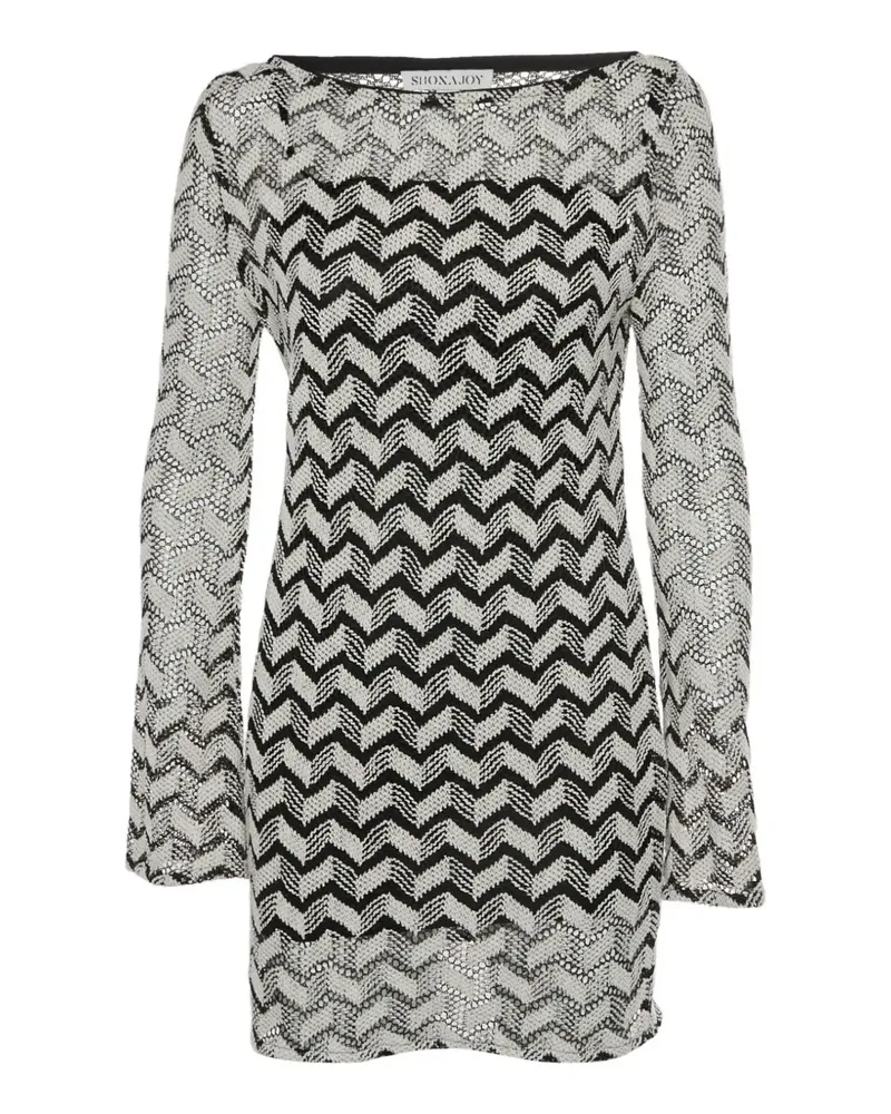 Shona Joy Kleid mit Zickzackmuster - Weiß Weiß