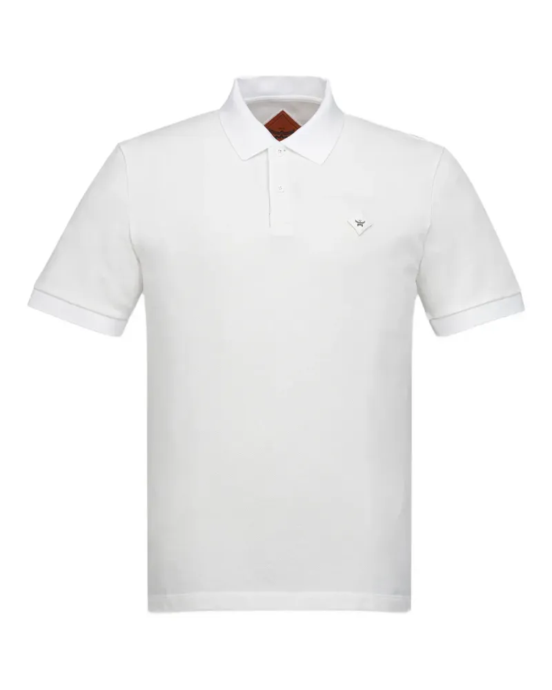 MCM Piqué-Poloshirt mit Rauten-Patch - Weiß Weiß