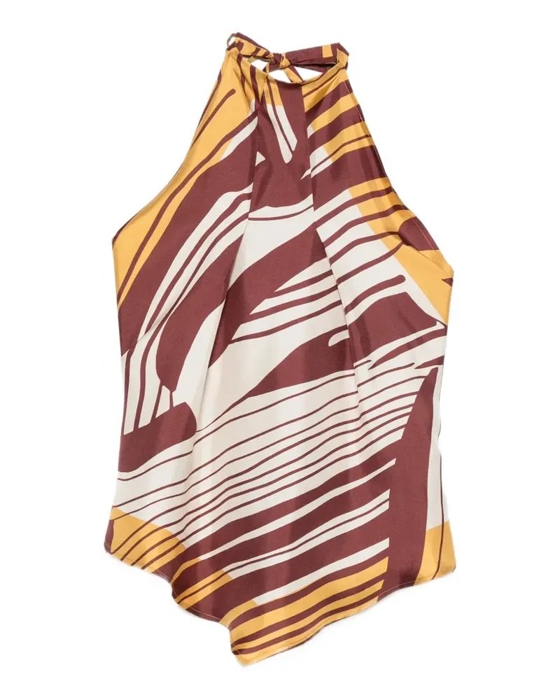 Raquel Diniz Lea abstract-print halterneck top - Braun Braun