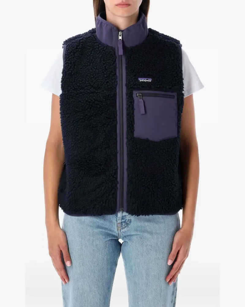 Patagonia logo-patch fleece vest - Schwarz Schwarz