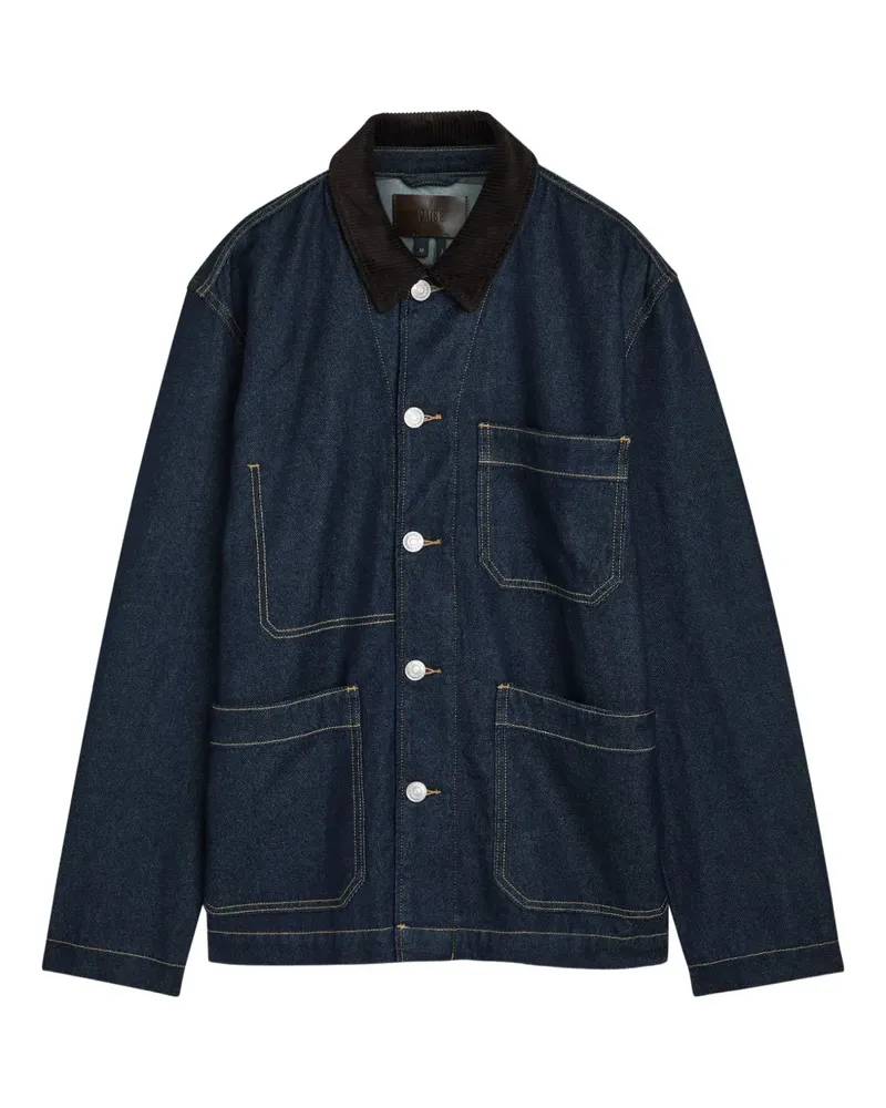 Paige Pauler corduroy-collar pocket jacket - Blau Blau