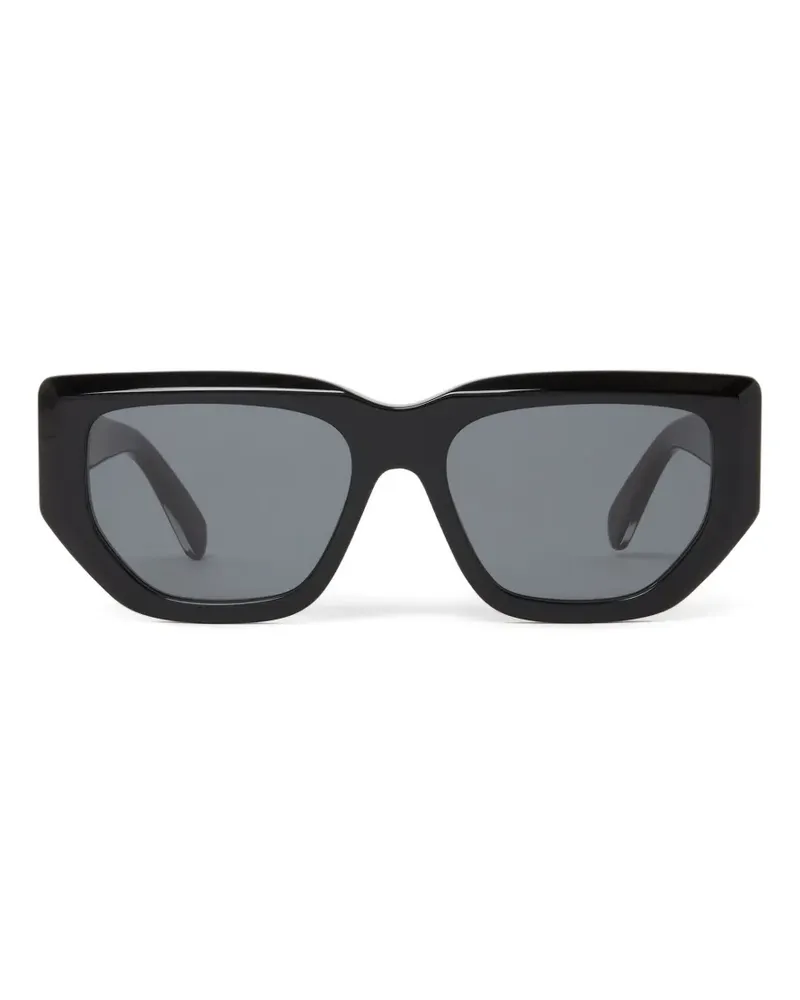 Stella McCartney Eckige Sonnenbrille mit Logo-Gravur - Schwarz Schwarz
