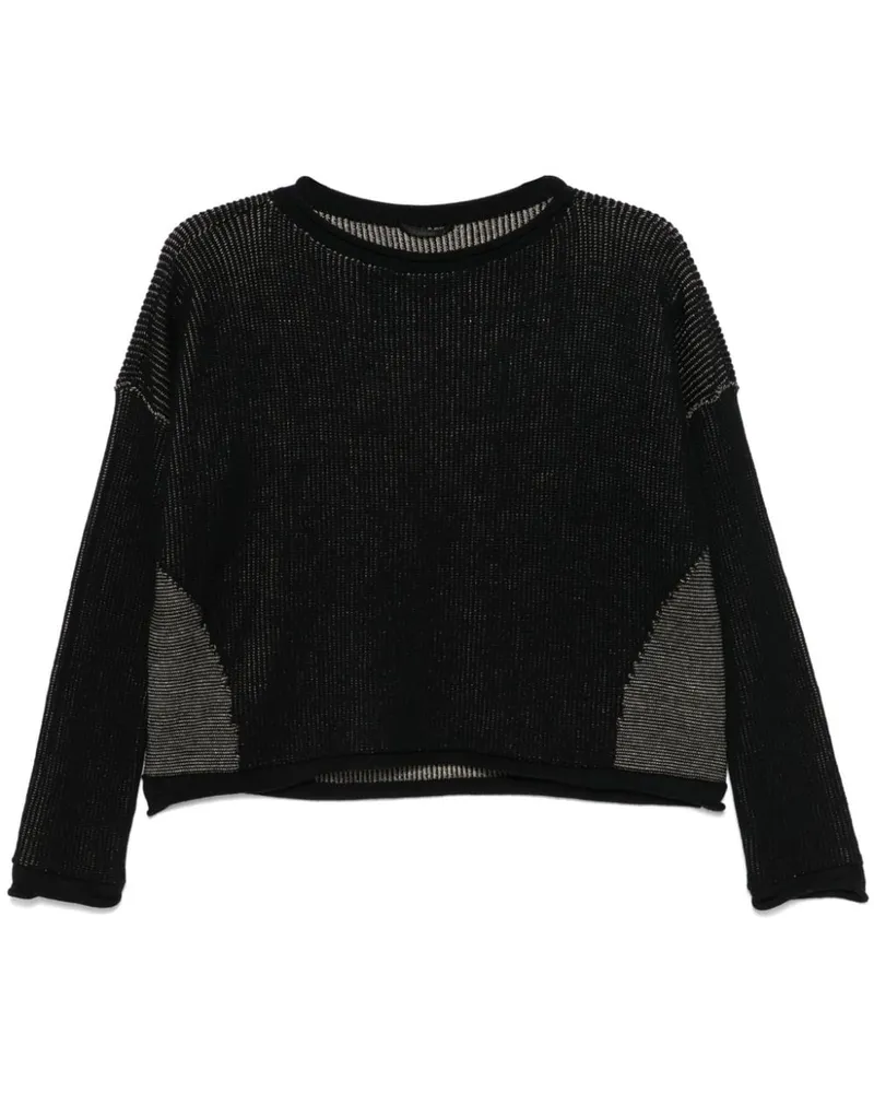 TRANSIT Cropped-Pullover - Schwarz Schwarz