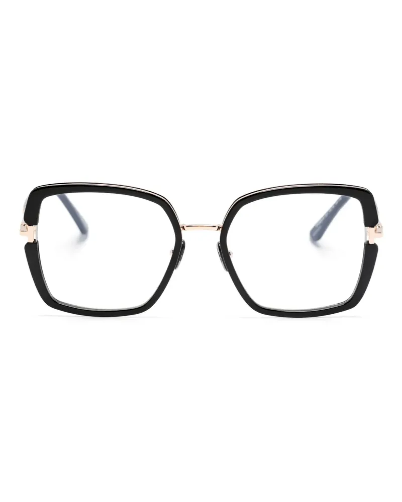 Tom Ford Brille mit Oversized-Gestell - Schwarz Schwarz
