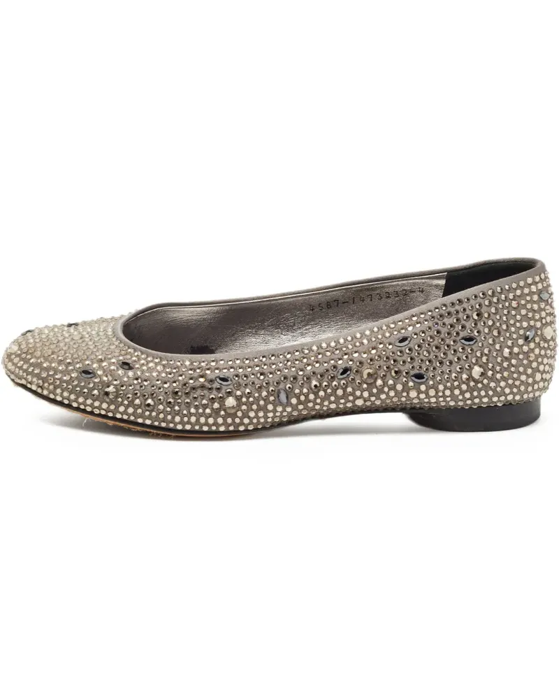 Gina Ballerinas mit Kristallen - Grau Grau