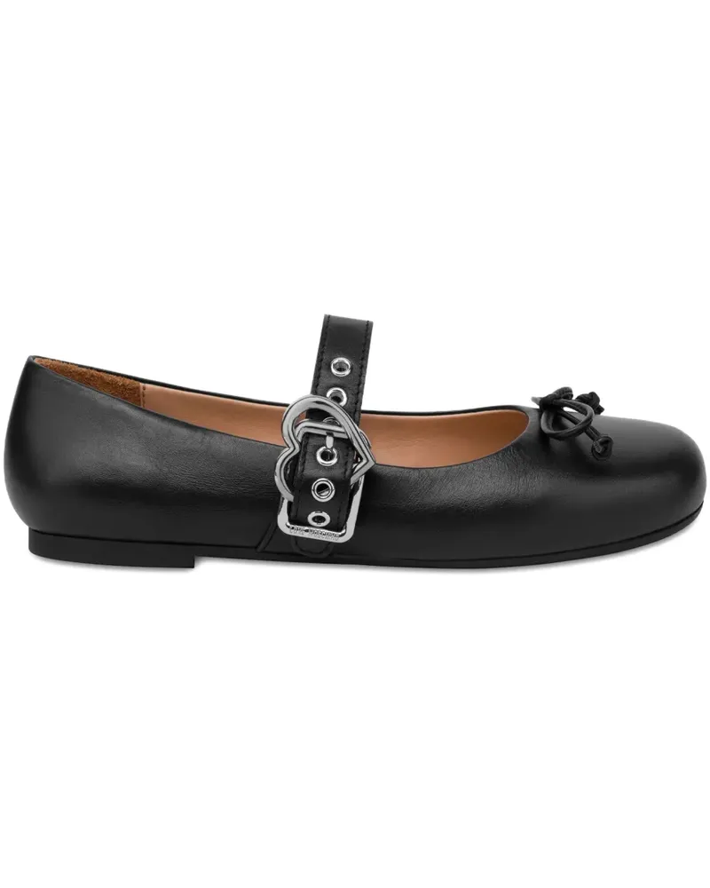 Moschino Ballerinas aus Leder - Schwarz Schwarz