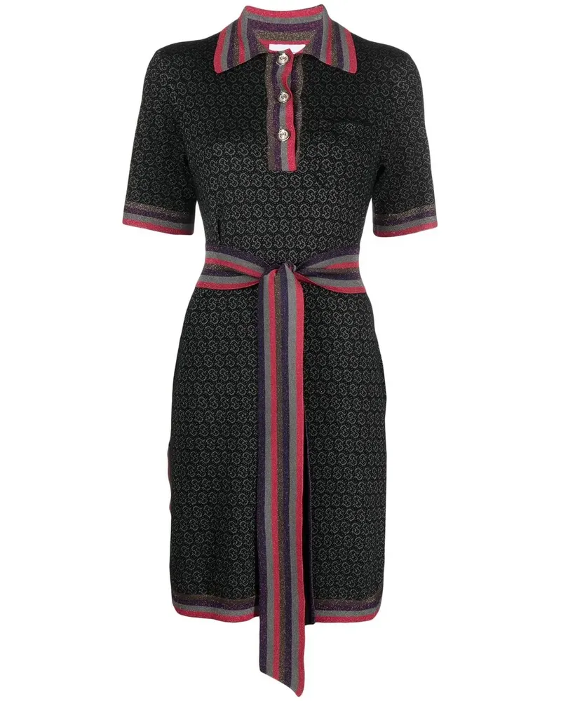 Ferragamo Kleid mit Bindegürtel - Schwarz Schwarz