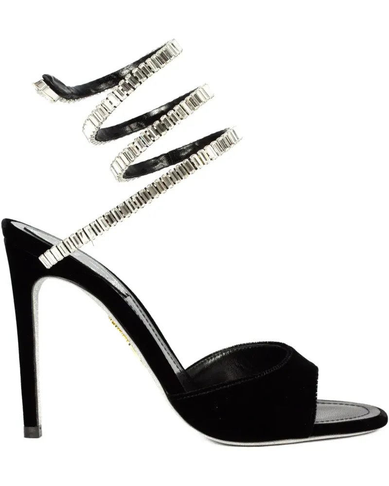 René Caovilla Serpent Stiletto-Sandalen mit Strass 104mm - Schwarz Schwarz