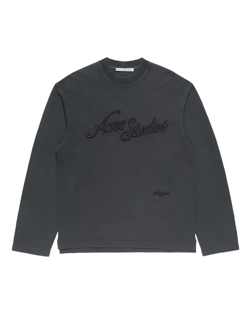 Acne Studios Langarmshirt mit Logo - Grau Grau