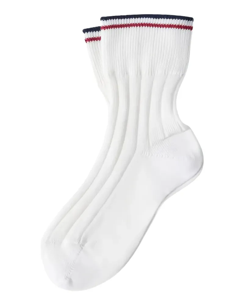 Brunello Cucinelli Gerippte Socken mit Streifen - Weiß Weiß