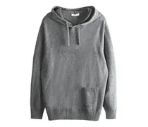 Fein gestrickter Hoodie - Grau