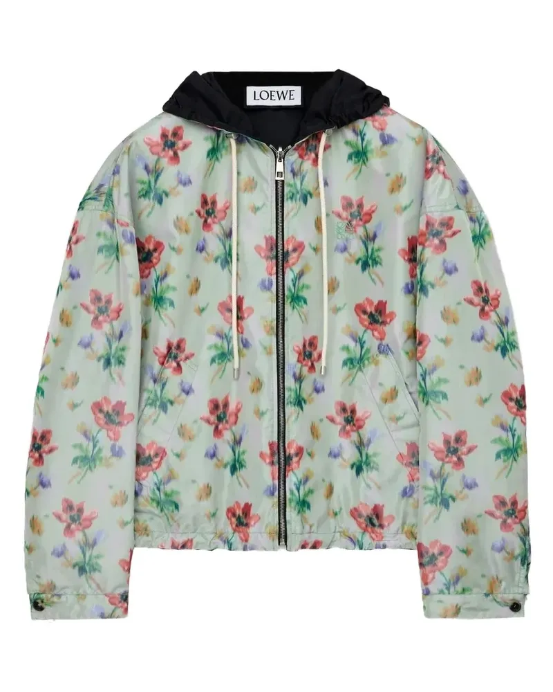Loewe Wendbare Kapuzenjacke mit Print - Grün Grün