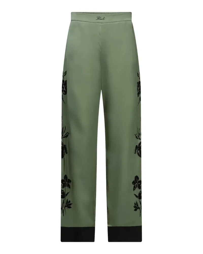 Karl Lagerfeld Orchid Palazzohose aus Satin - Grün Grün