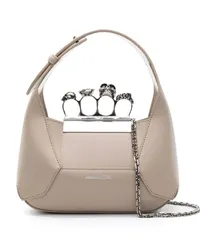 Alexander McQueen Mini Jewelled Hobo-Tasche Nude