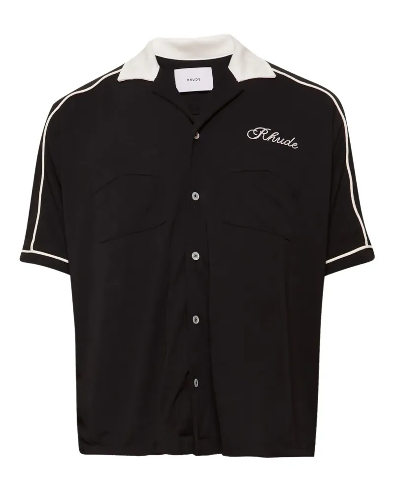 RHUDE Oxford Cocktail Club Bowlinghemd - Blau Blau