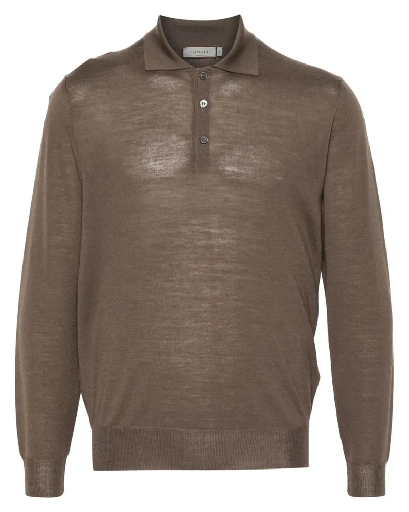 Canali Poloshirt aus Merinowolle - Braun Braun