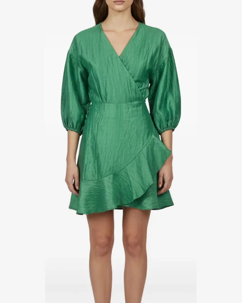 Maje textured ruffle mini dress - Grün Grün