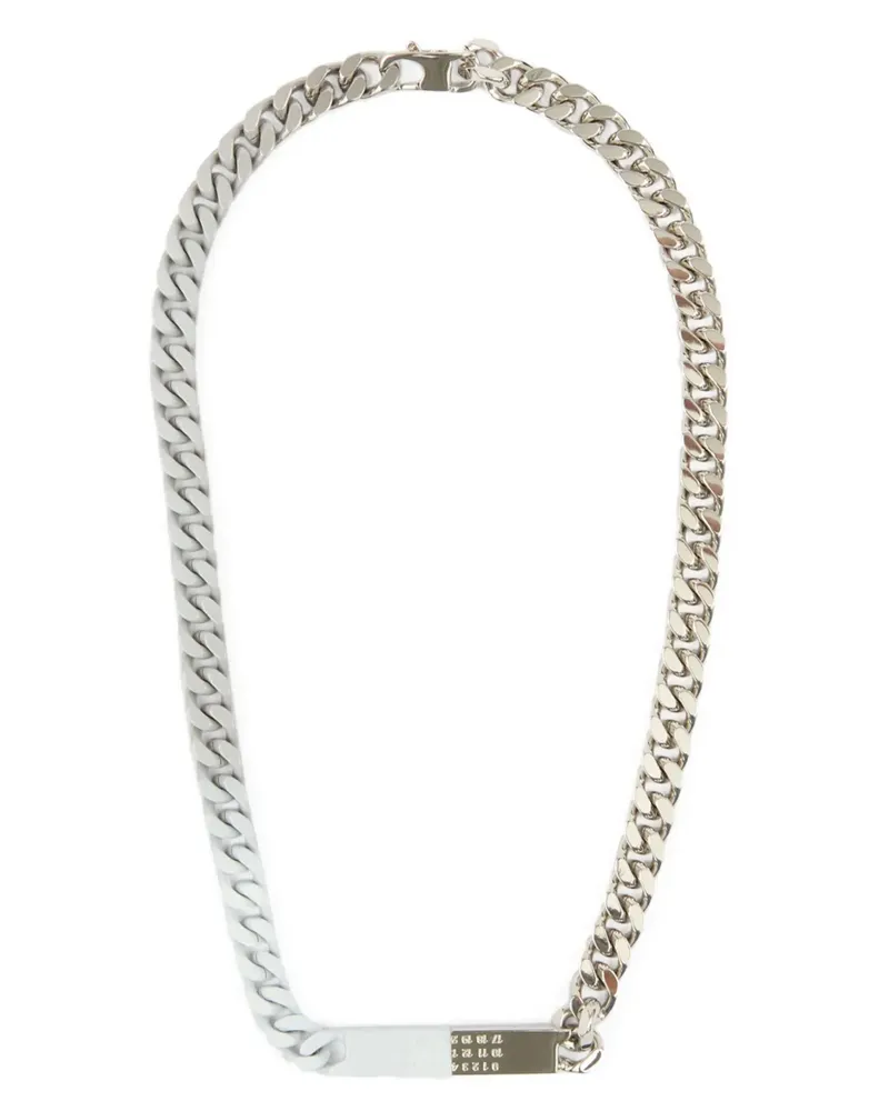 Maison Margiela Halskette mit Nummer-Motiv - Silber Silber
