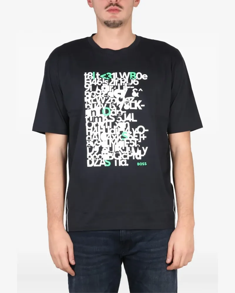 HUGO BOSS T-Shirt mit grafischem Print - Schwarz Schwarz
