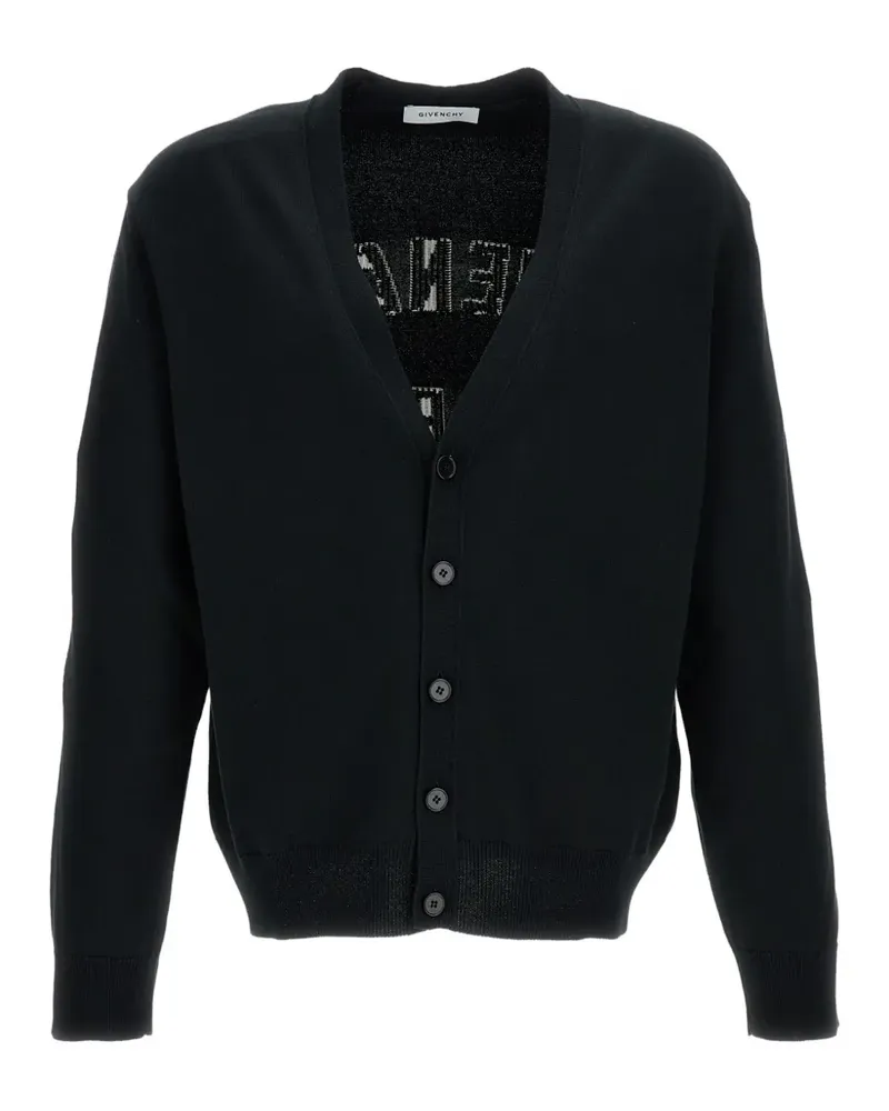 Givenchy intarsia-knit V-neck cardigan - Schwarz Schwarz