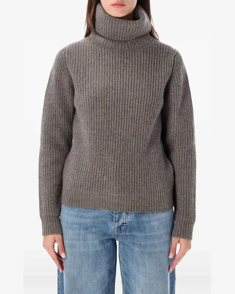 Fortela Gerippter Leona Rollkragenpullover - Grau Grau