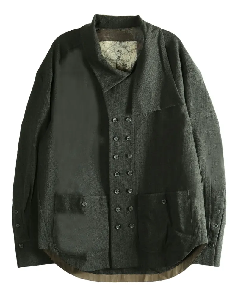 Ziggy Chen buttoned patch-pocket jacket - Schwarz Schwarz