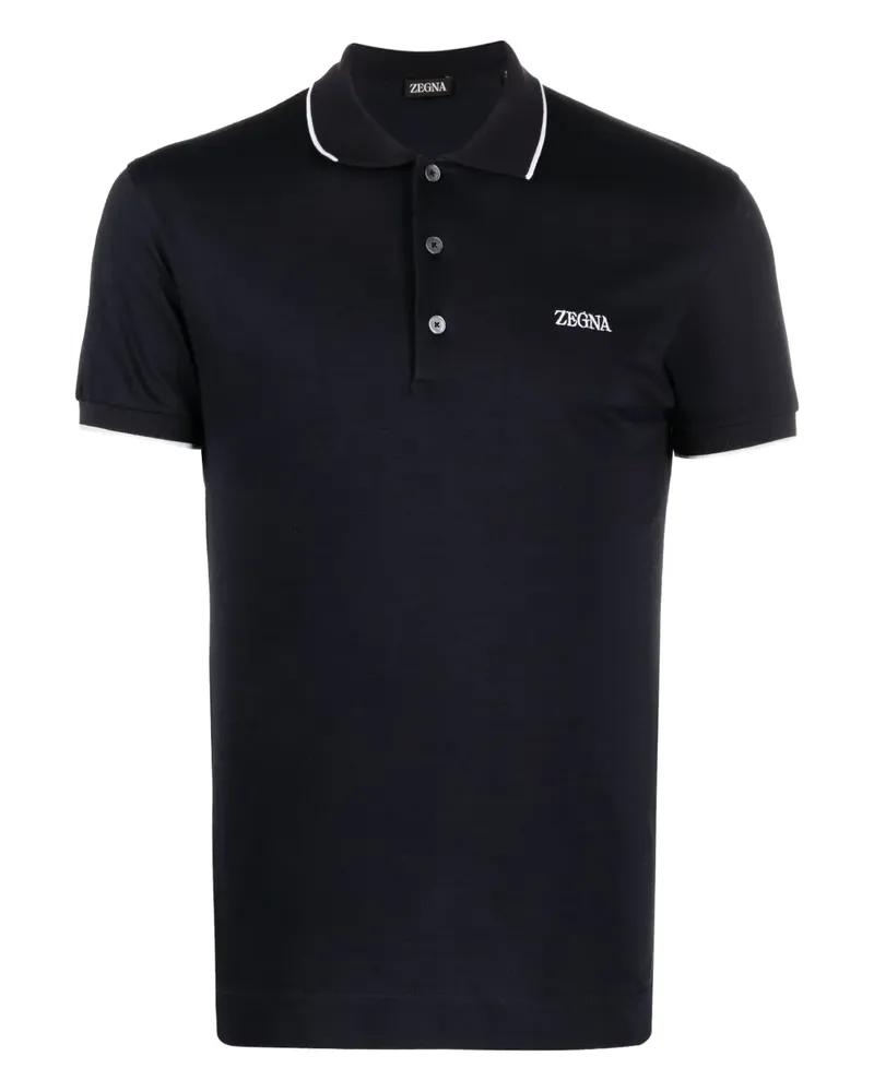 Ermenegildo Zegna Poloshirt mit kurzen Ärmeln - Blau Blau