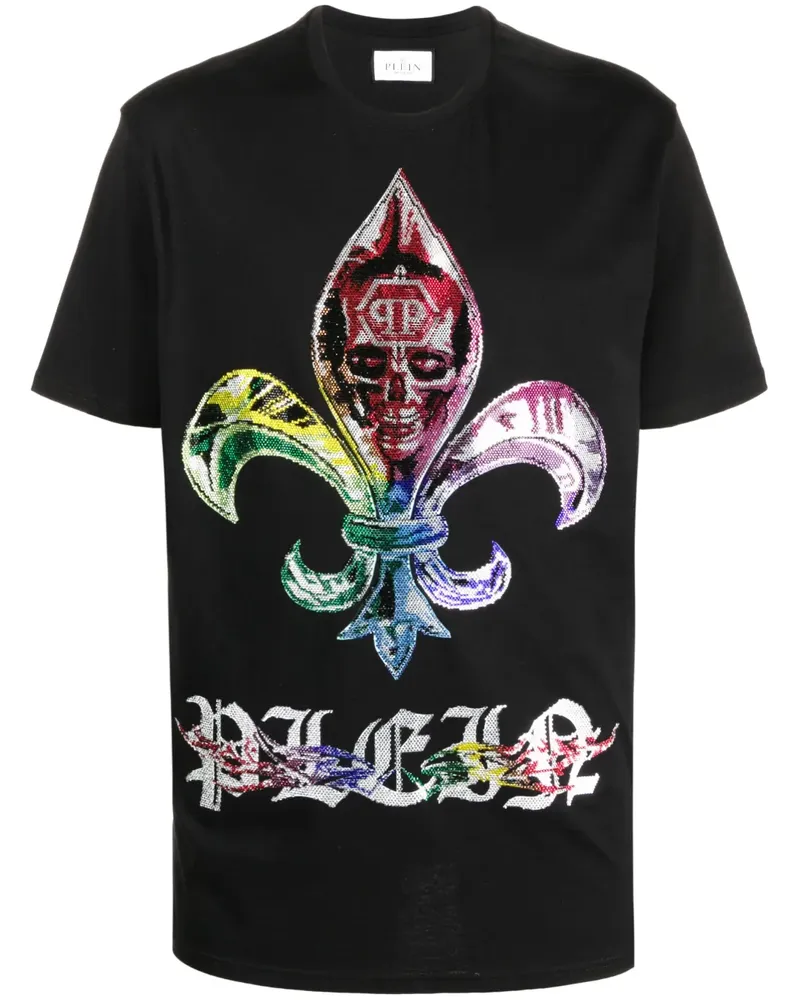 Philipp Plein Chrome T-Shirt mit rundem Ausschnitt - Schwarz Schwarz