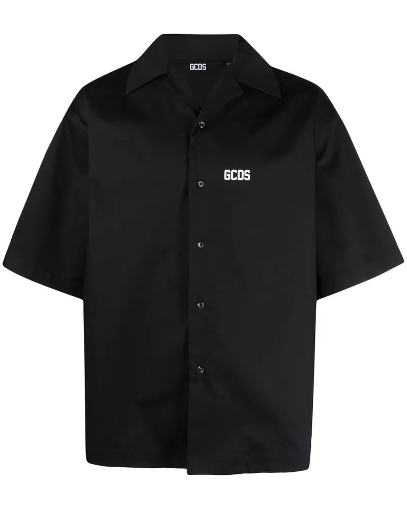 GCDS Bowlinghemd mit Logo-Print - Schwarz Schwarz