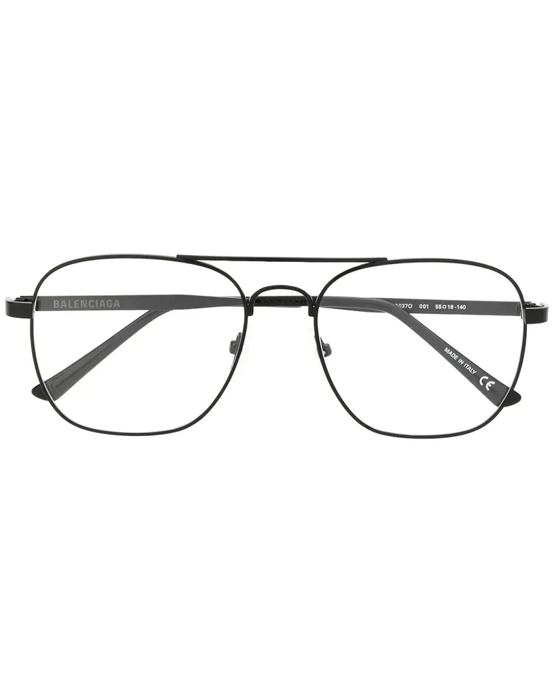 Balenciaga Eckige Brille - Schwarz Schwarz
