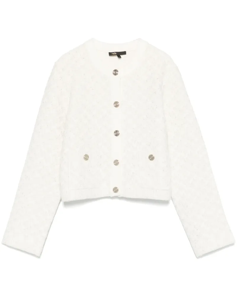 Maje Cardigan mit Pailletten - Weiß Weiß