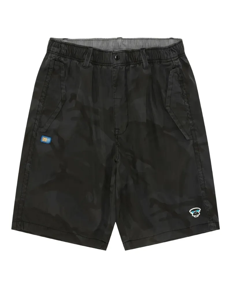 BAPE camouflage logo-patch shorts - Schwarz Schwarz
