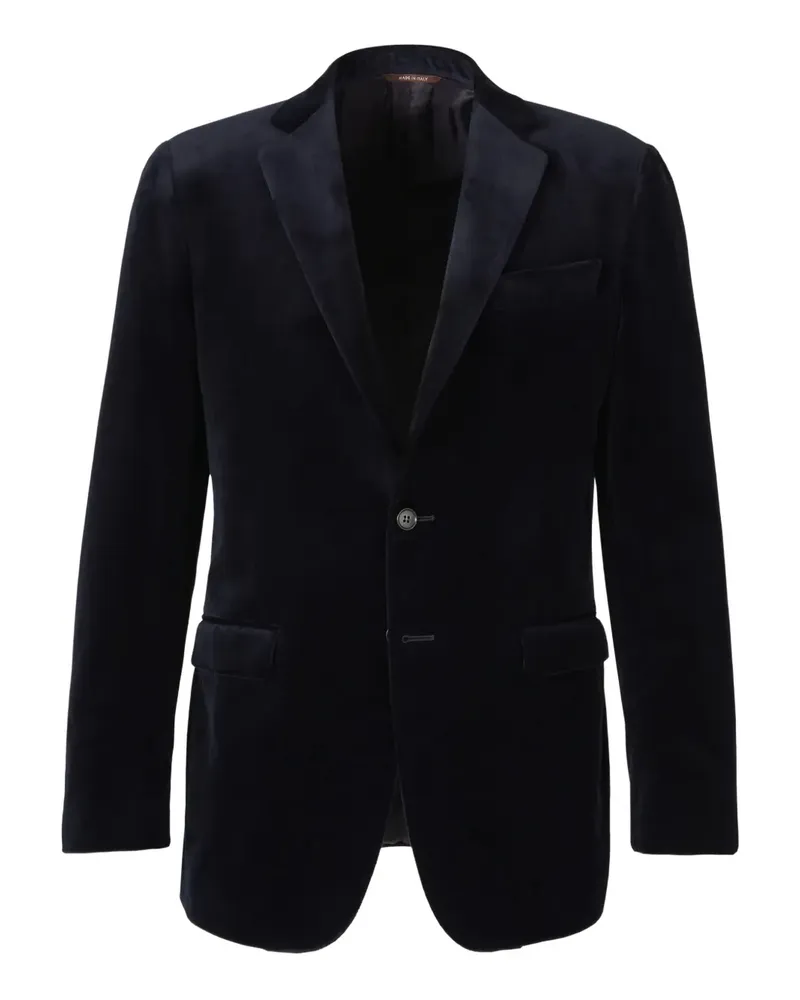 Canali Jacke aus Samt mit zwei Knöpfen - Blau Blau
