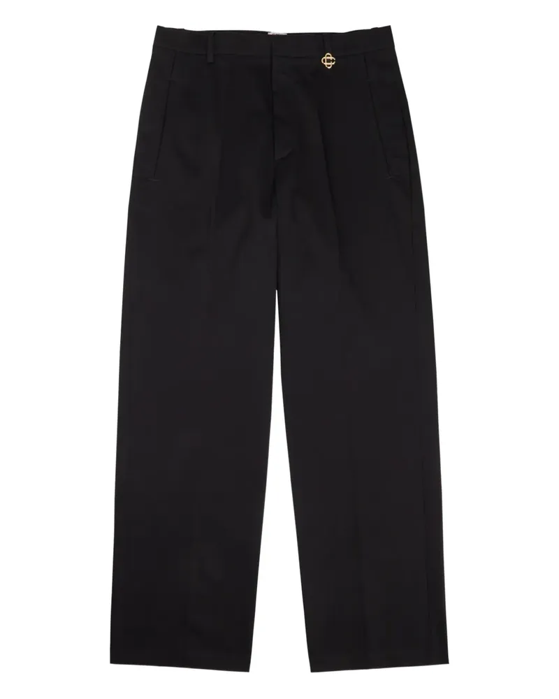 Casablanca Paris emblem pleated trousers - Schwarz Schwarz