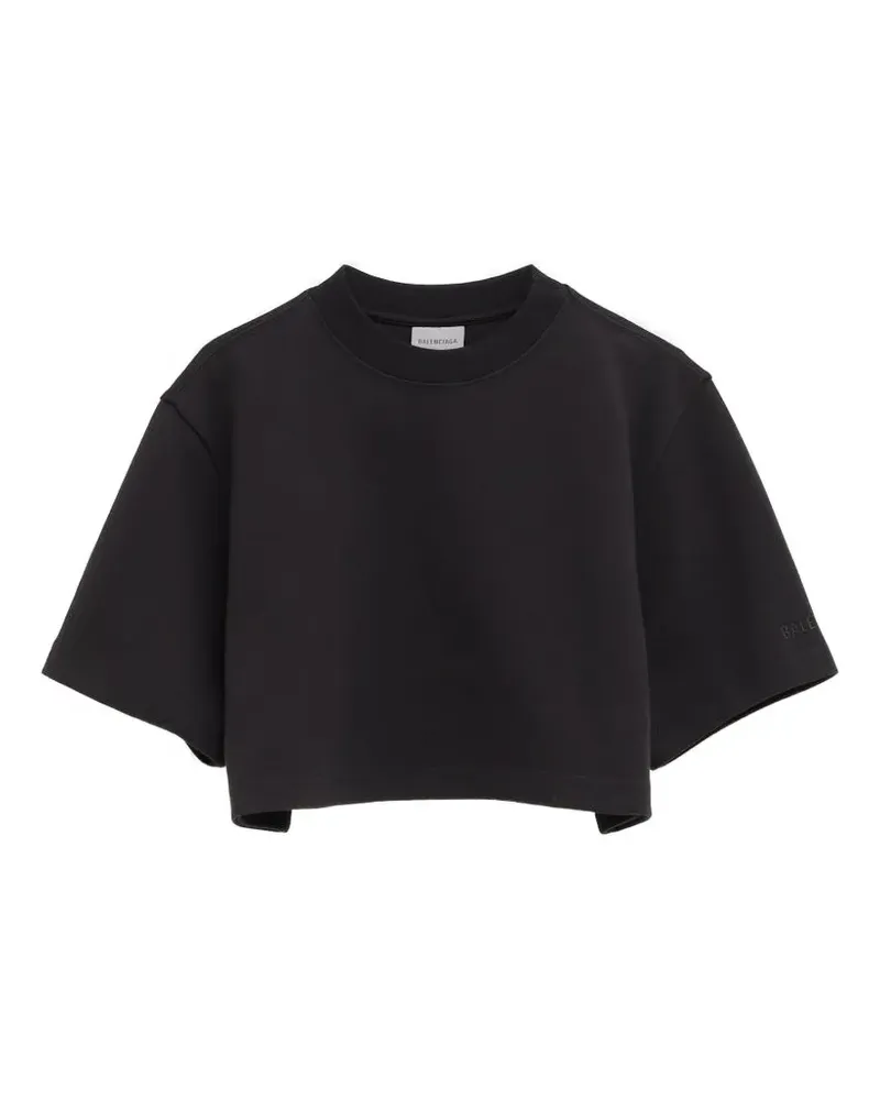 Balenciaga Cropped-Top mit rundem Ausschnitt - Schwarz Schwarz