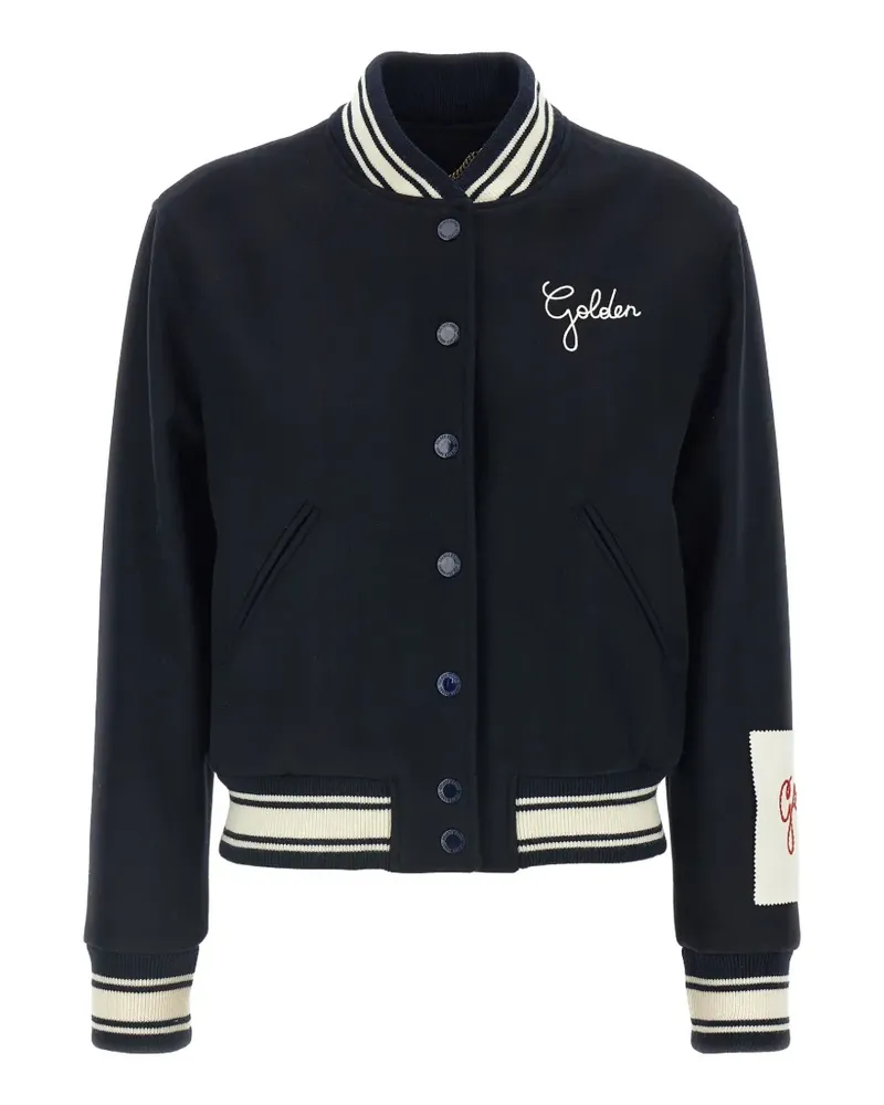 Golden Goose Dirce logo-embroidered bomber jacket - Blau Blau