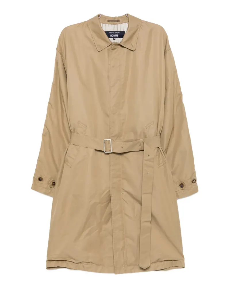 Comme des Garçons belted gabardine overcoat - Nude Nude