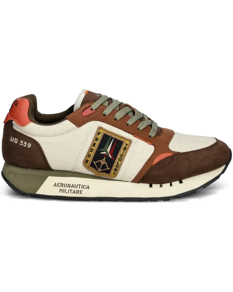 Aeronautica Militare embroidered sneakers - Nude Nude
