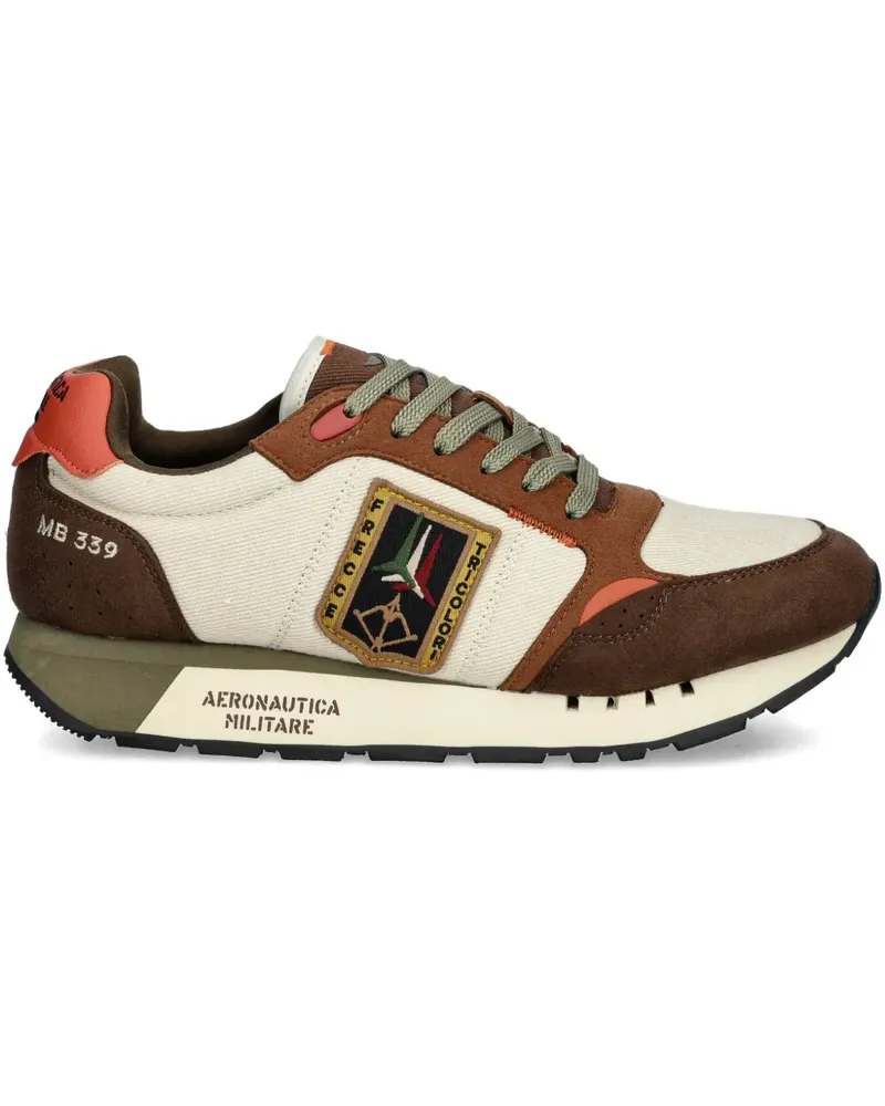 Aeronautica Militare embroidered sneakers - Nude Nude