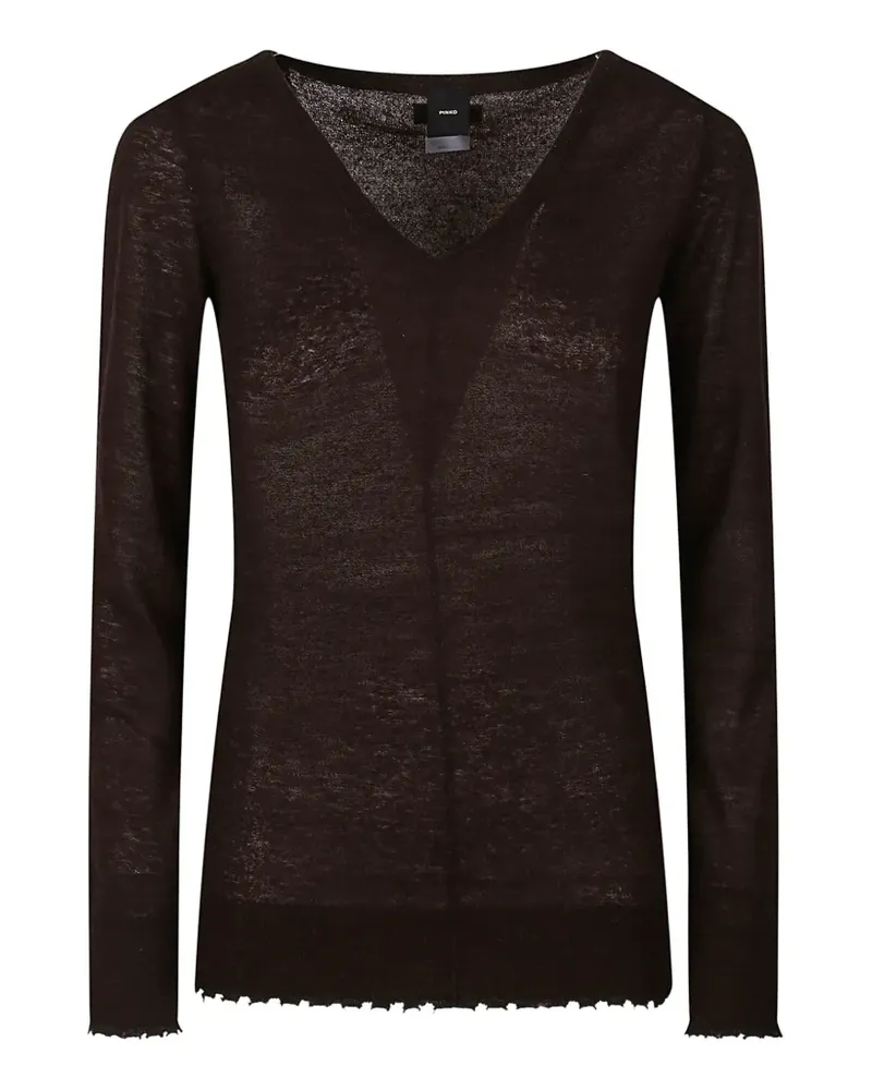 Pinko V-neck distressed-effect sweater - Braun Braun