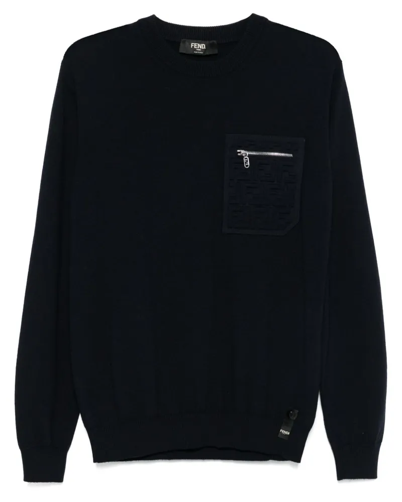 Fendi Pullover mit FF-Muster - Blau Blau