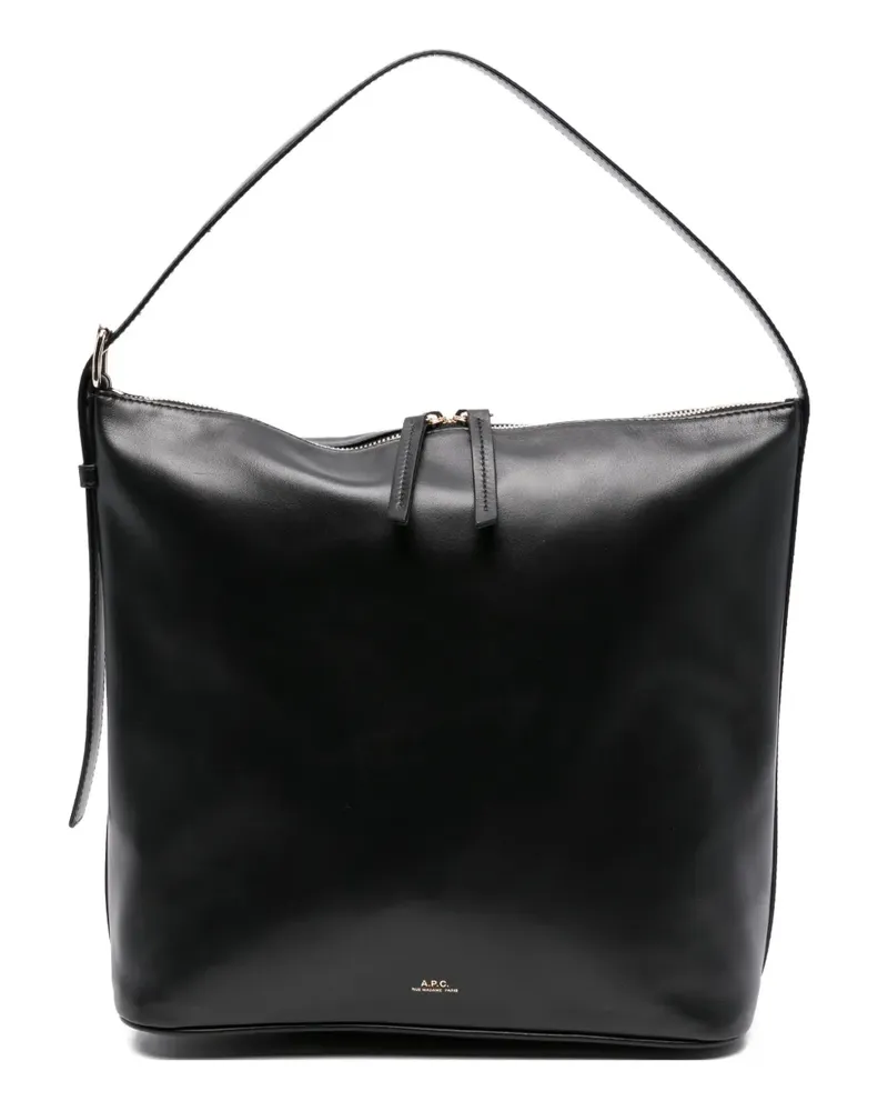A.P.C. Vera Schultertasche mit Reißverschluss - Schwarz Schwarz