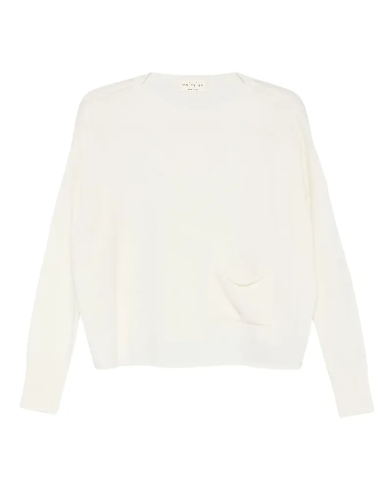 MA'RY'YA Pullover mit Rundhalsausschnitt - Weiß Weiß