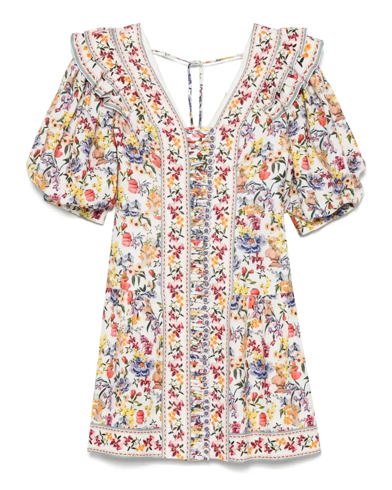 FARM Rio Minikleid mit Blumen-Print - Nude Nude