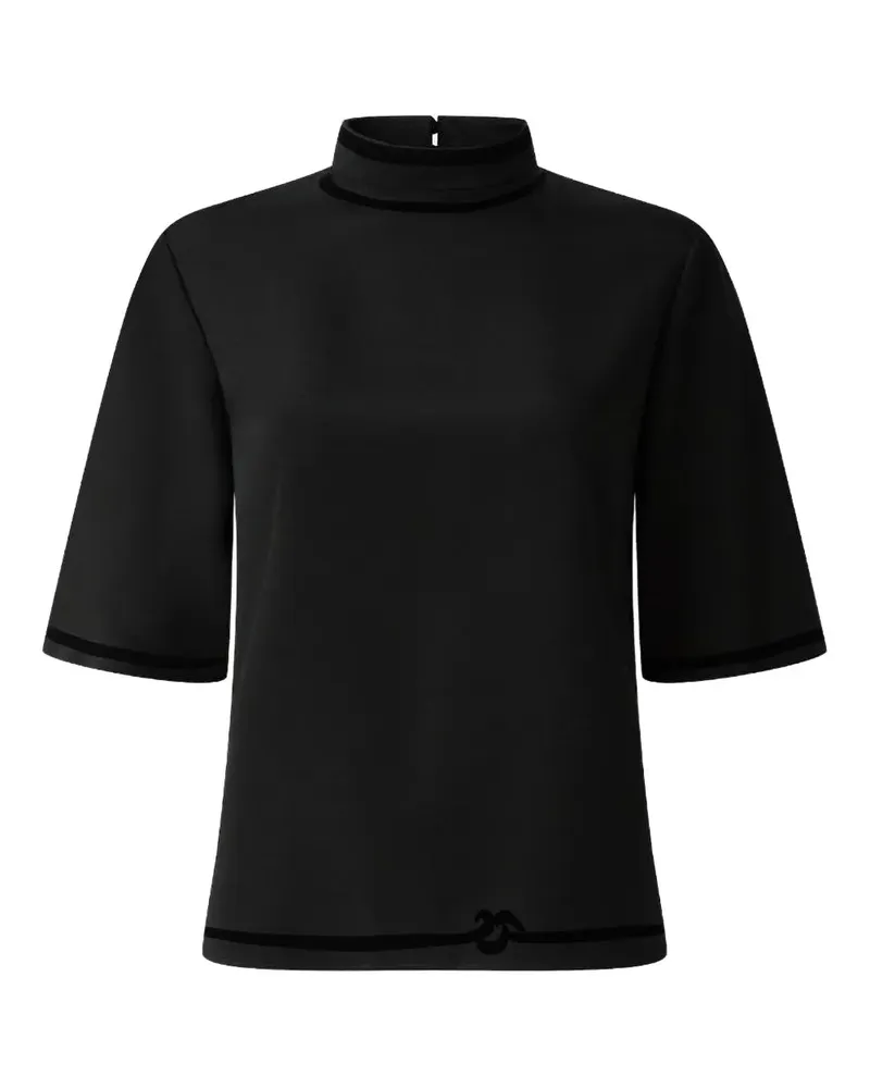 Shanghai Tang Seidenoberteil mit Cut-Outs - Schwarz Schwarz