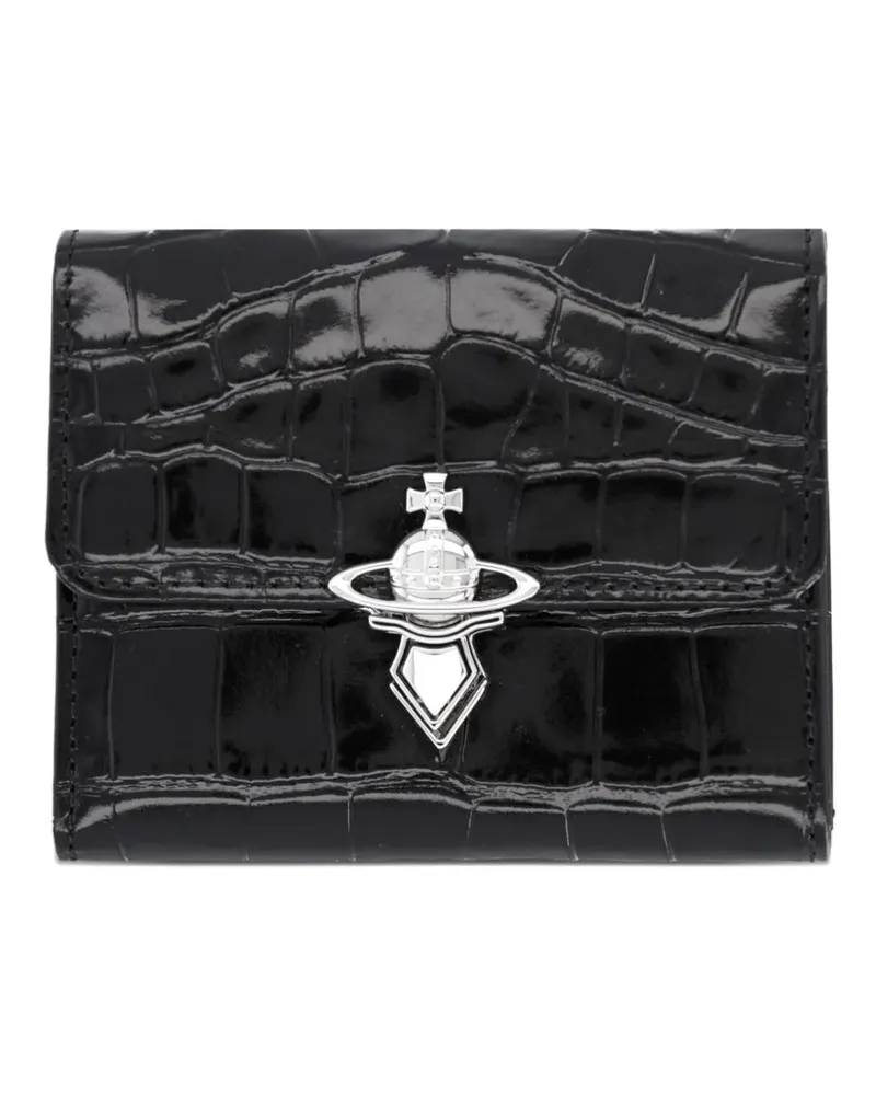 Vivienne Westwood Orb croc-effect leather wallet - Schwarz Schwarz