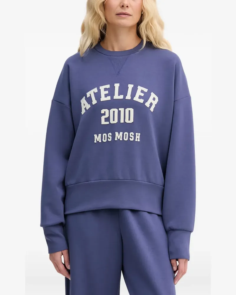 Mos Mosh Nima Sweatshirt mit überschnittenen Schultern - Blau Blau