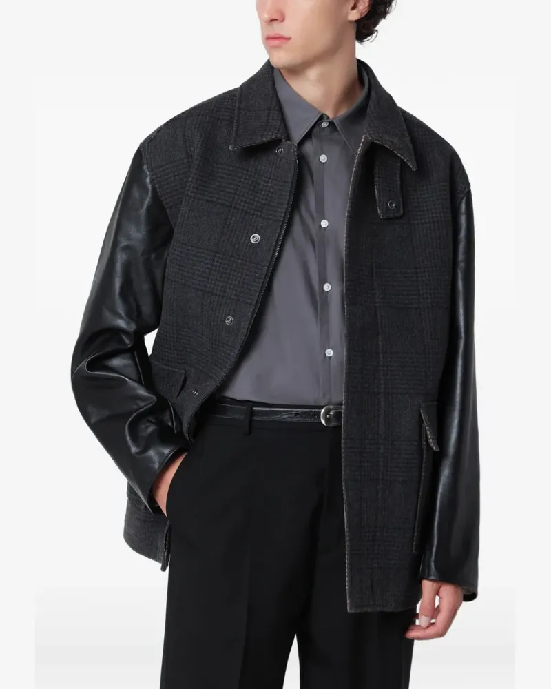 Our Legacy Still Jacke aus gehärteter Bishop Check-Wolle - Grau Grau