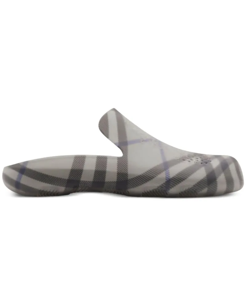 Burberry Stingray Slipper mit kariertem Futter - Grau Grau